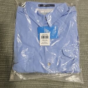 COLUMBIA Men's Light Blue Bonehead Shirt Size L.